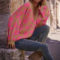 Winter Women's New Loose Sweater V-neck