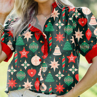 Women's Casual Versatile V-Neck Button Shirt