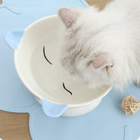 Pet High-footed Sloping Neck Guard Food Bowl