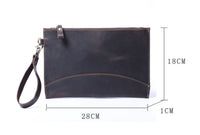 Simple Crazy Horse Leather Clutch For Men
