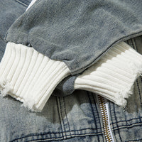 Casual Loose Damaged Color Matching Ribbon Striped Sweater Coat Fashion
