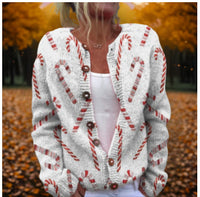 3D Digital Printing Cardigan Knitted Coat Imitation Sweaters Women's Clothing