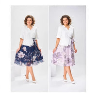 Short-sleeve V-neck Dress With A Unique Print