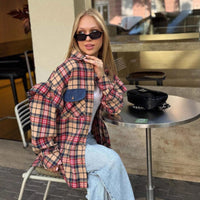 Retro Plaid Loose-fitting Versatile Shirt Jacket