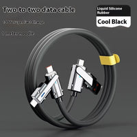 120W Zinc Alloy Fast Charging Four-in-one Charging Multi-function Switching Interface Double Typec Bold Silicone Data Cable