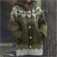 3D Printed Autumn Winter Coat Thickened Hooded Cardigan Sweater