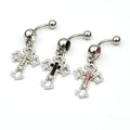 Rhinestone Cross Body Piercing Jewelry Belly Button Ring