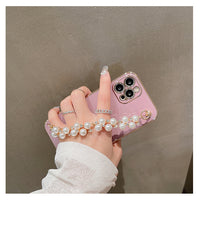 Compatible with Apple , Simple Electroplating Pearl Chain Phone Case