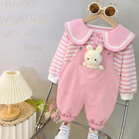 Baby Girl's Suspender Suit Spring And Autumn Western Style Cute Clothes