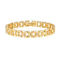 Copper Material Light Luxury Zircon-inlaid Watch Strap Bracelet Gold Color