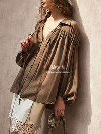 Design-oriented Lapel Shirt Top