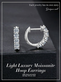 Silver Ziyun New Shining Single Row Light Luxury Moissanite Ear Clip Women