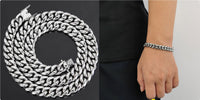 Hip Hop Stainless Steel Necklace Dragon Head Buckle Round Grinding Encryption