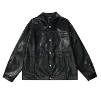Turtle Crack Motorcycle Leather Outer Loose Leisure