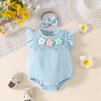 Western Style Thin Baby Girl Baby Bodysuit Small Flower Triangle Jumpsuit