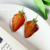 Strawberry Slices Fruit Stud Earrings For Women
