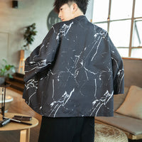 Men's Oversized Loose-fitting Pattern Print Robe Kimono