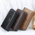 Men's Casual Double Zip Hand-held Large Capacity Multiple Card Slots Wallet