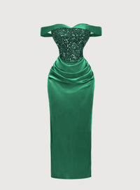 Women's Fashionable Sequined Strapless Bodycon Dress