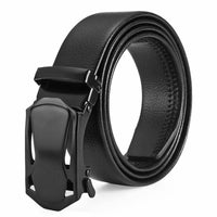 Mens Trendy Wide Leather Belt With Automatic Buckle