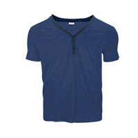 Short Sleeve Men's T-shirt Loose Henley Shirt