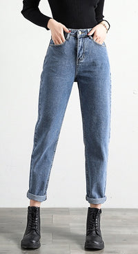Korean Jeans Loose Harem Pants High Waist Radish Chic Pants Straight Retro Dad