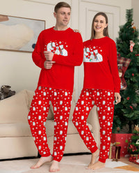 Red Snowman Parent-child Christmas Suit New
