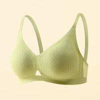 Small Flame Mesh Stitching Fit Water Drop Cup Bra Seamless Upper Support Chest