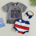 Summer Infant Toddler Letter Tassel Top Striped Bag Fart Shorts
