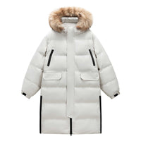 Women's Mid-length And Long Winter Coat With A Thickened Fur Collar