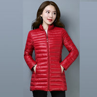 Plus-size Lightweight Slim-fit Mid-length Cotton Jacket