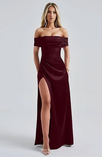 Off-shoulder Side-slit Maxi Dress Fashion Gown