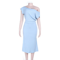 Off-Shoulder Fitted Waist Solid Color Chic Bodycon Dress
