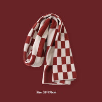New Year Gift Red Lovers Wild Plaid Warm Wool Scarf