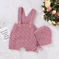 Children's Fashion Hollowed-out Knitted Overalls