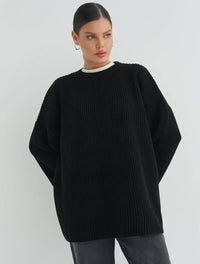 European And American Loose Autumn Winter Sweater Gray Top
