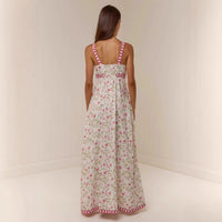 Casual Fashion Linen Printed Slip Dress