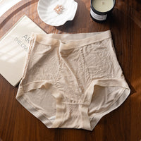 Female Lace High Waist Plus Size Fiberglass Antibacterial Underwear