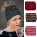 Knitted Hat With Hair Extensions Wool Sleeve Warm