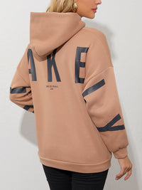 Women's Fashion Printed Thickening Fleece Loose Hooded Sweater