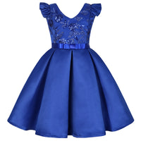 New Girls' Sequin Dress With Small Flying Sleeves