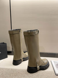 New Thick Bottom Two-way Belt Buckle High Leg Boot