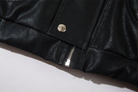 Men's Casual American Style Loose Flying PU Leather Jacket Coat