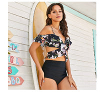 New Sexy Ruffled High Waist Bikini Women's Cross Swimsuit Off-shoulder Bikini Suit Swimsuit Summer Beachwear