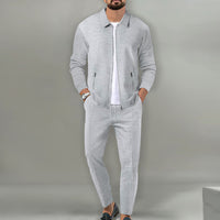 Coat Men's Autumn Zipper Pocket Lapels Slim-fit Cardigan Jacket Suits