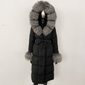 Thickened Long Section White Goose Down Slim Fit Women's Coat