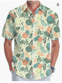 Plus Size Men's Fashion Digital Printing Short Sleeve