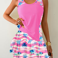 Sunflower-patterned Bright-colored Skirt-style Swimsuit