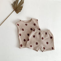 Children's Clothing Baby Bear Printing Suit Baby Two-piece Suit Cotton
