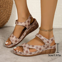 Women's Floral Velcro Platform Sandals